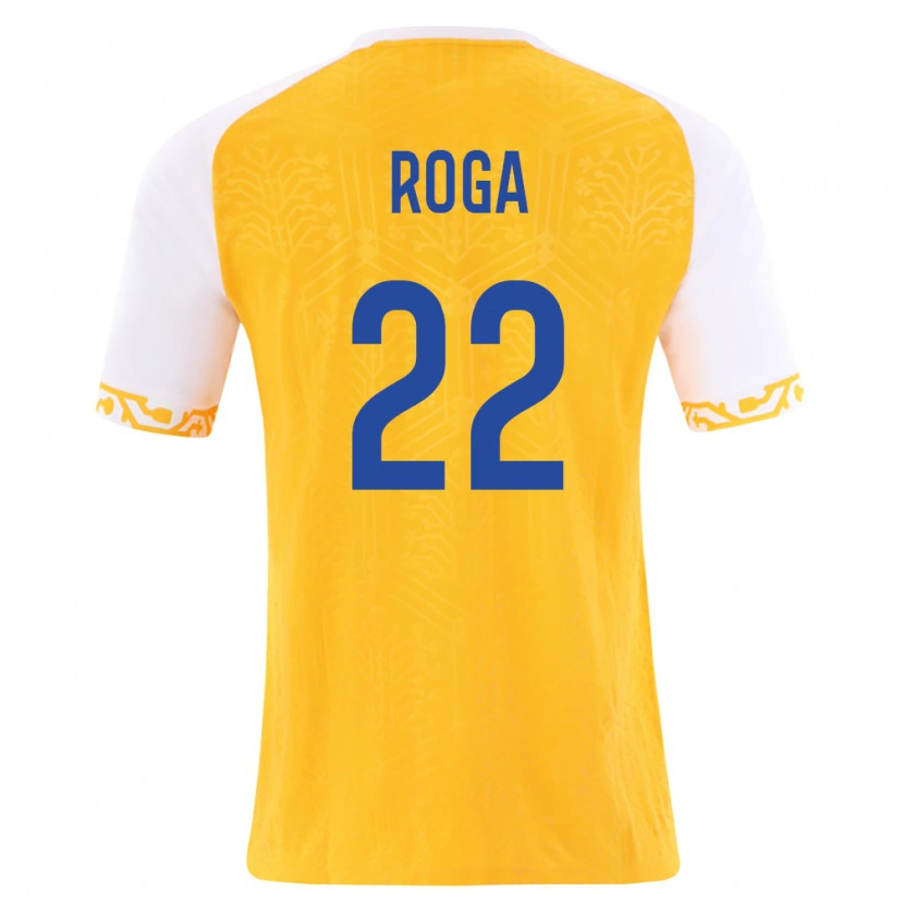Danxen Men Moldova Sandu Roga #22 Yellow White Away Jersey 26-28 T-Shirt