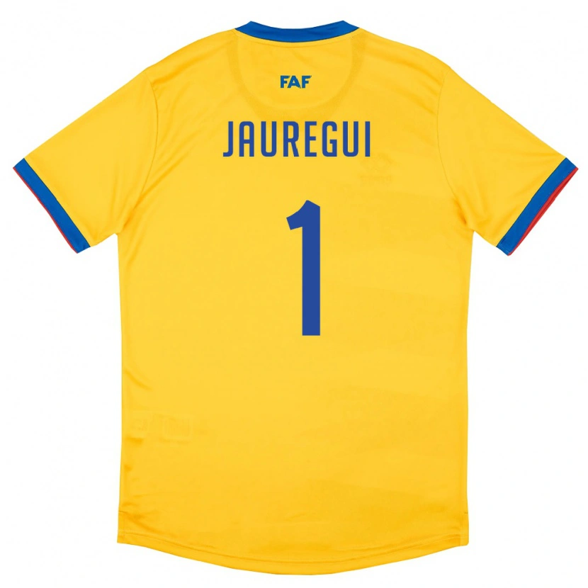 Danxen Men Andorra Alex Jauregui #1 Yellow Blue Red Away Jersey 26-28 T-Shirt