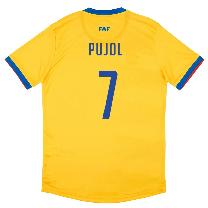 Danxen Men Andorra Marc Pujol #7 Yellow Blue Red Away Jersey 26-28 T-Shirt