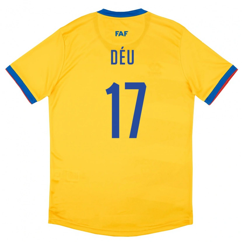 Danxen Men Andorra Adriá Déu #17 Yellow Blue Red Away Jersey 26-28 T-Shirt