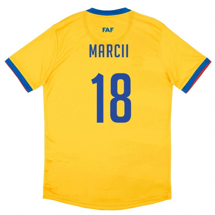 Danxen Men Andorra Marcii #18 Yellow Blue Red Away Jersey 26-28 T-Shirt