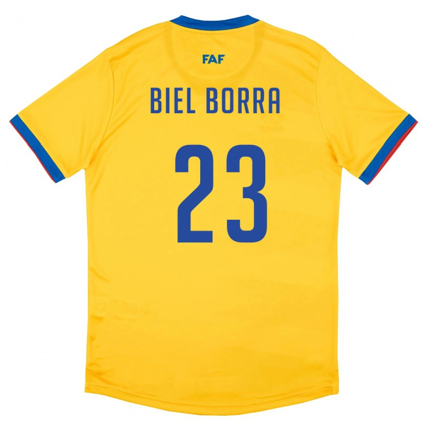 Danxen Men Andorra Biel Borra #23 Yellow Blue Red Away Jersey 26-28 T-Shirt