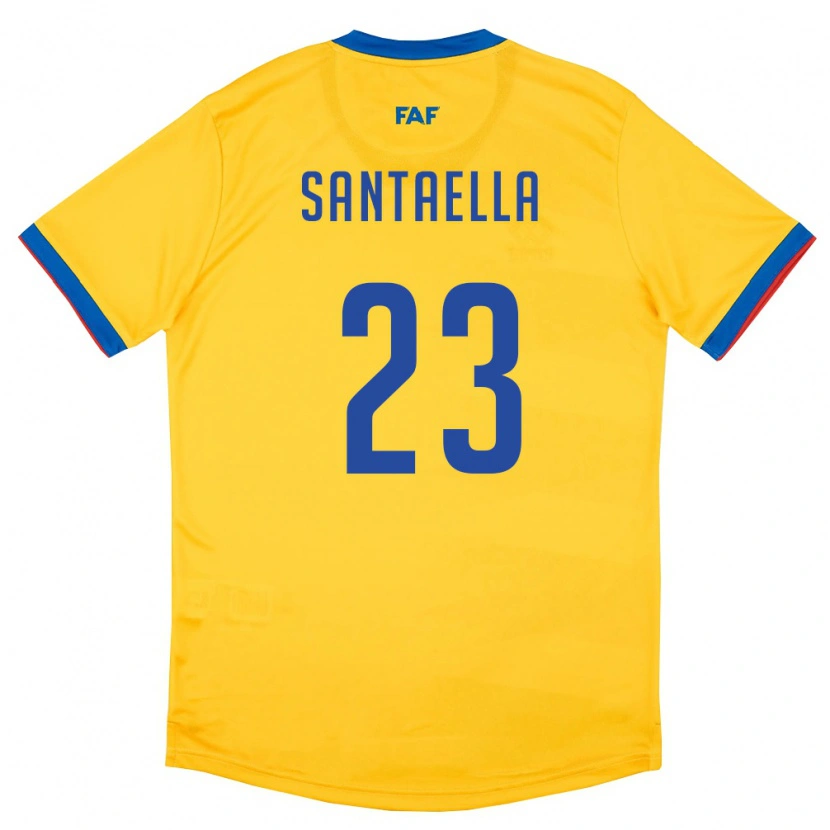 Danxen Men Andorra Yedid Santaella #23 Yellow Blue Red Away Jersey 26-28 T-Shirt