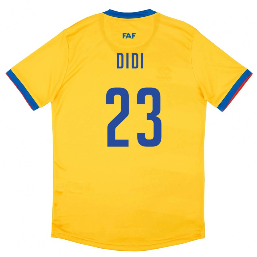 Danxen Men Andorra Didi #23 Yellow Blue Red Away Jersey 26-28 T-Shirt
