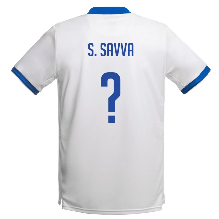 Danxen Men Cyprus Savvas Savva #0 White Royal Blue Away Jersey 26-28 T-Shirt
