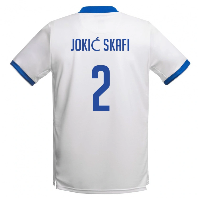 Danxen Men Cyprus Georgios Jokić Skafi #2 White Royal Blue Away Jersey 26-28 T-Shirt