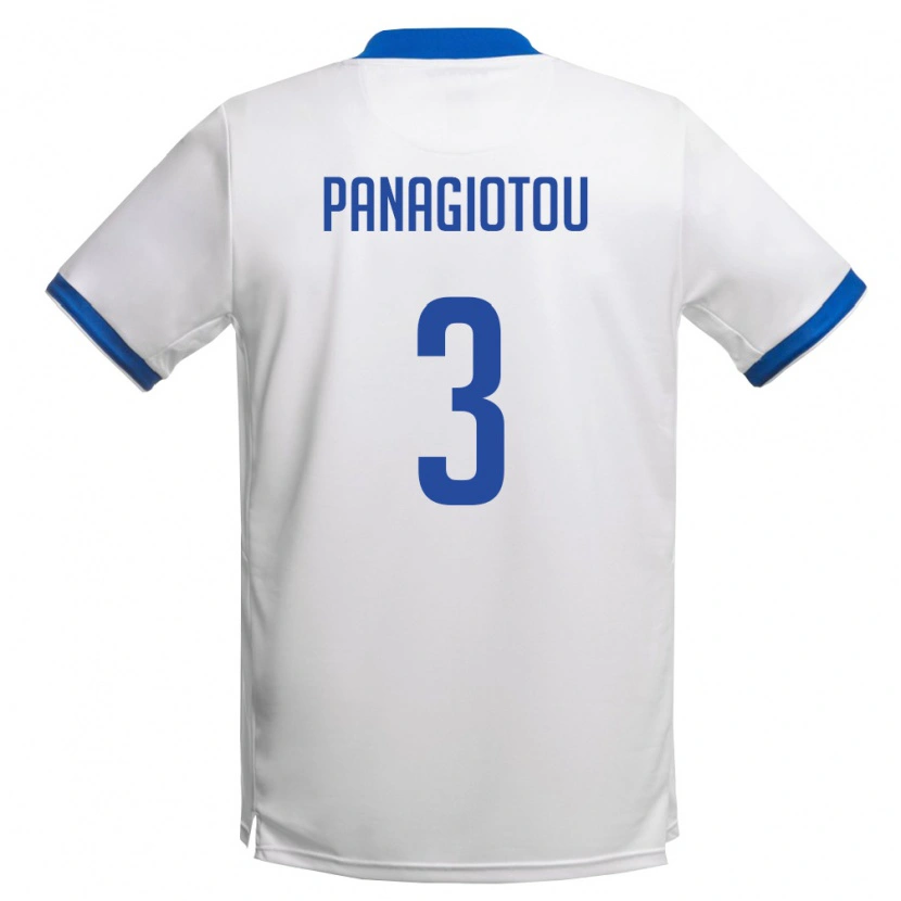 Danxen Men Cyprus Nikolas Panagiotou #3 White Royal Blue Away Jersey 26-28 T-Shirt
