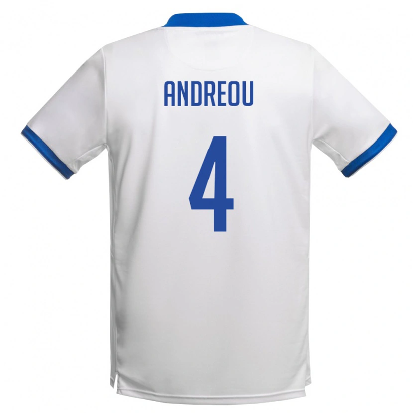 Danxen Men Cyprus Stelios Andreou #4 White Royal Blue Away Jersey 26-28 T-Shirt