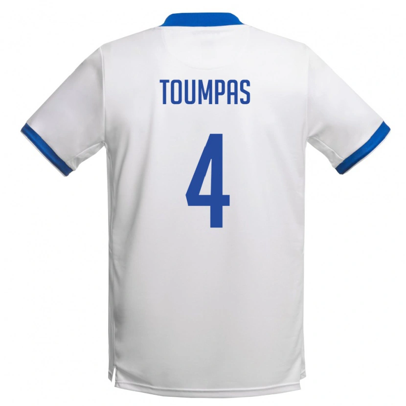 Danxen Men Cyprus Marios Toumpas #4 White Royal Blue Away Jersey 26-28 T-Shirt