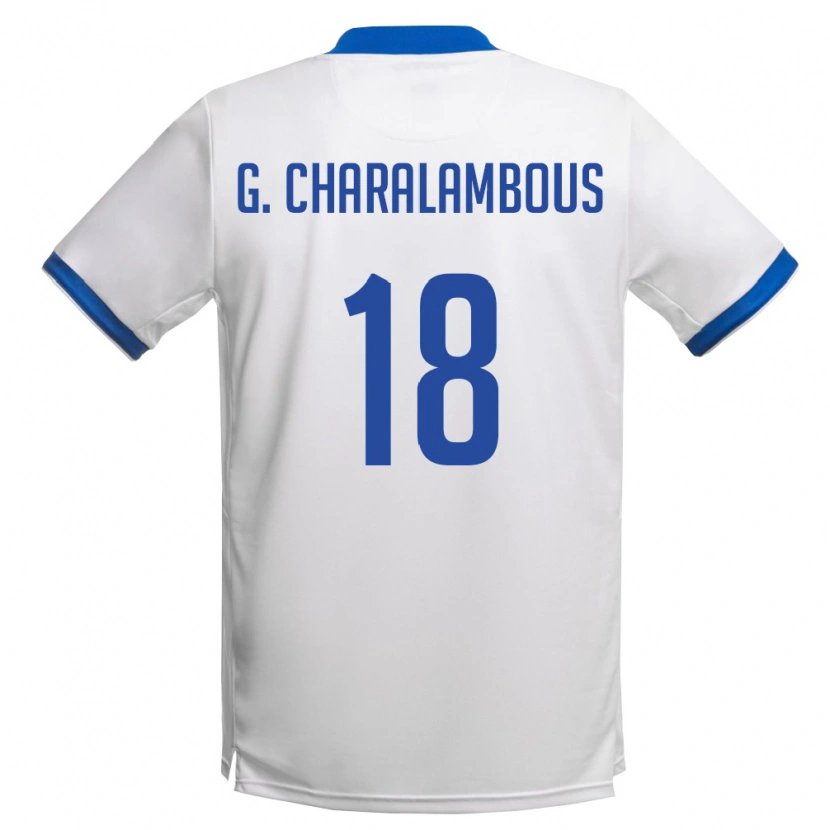 Danxen Men Cyprus Gordon Panagiotis Charalambous #18 White Royal Blue Away Jersey 26-28 T-Shirt