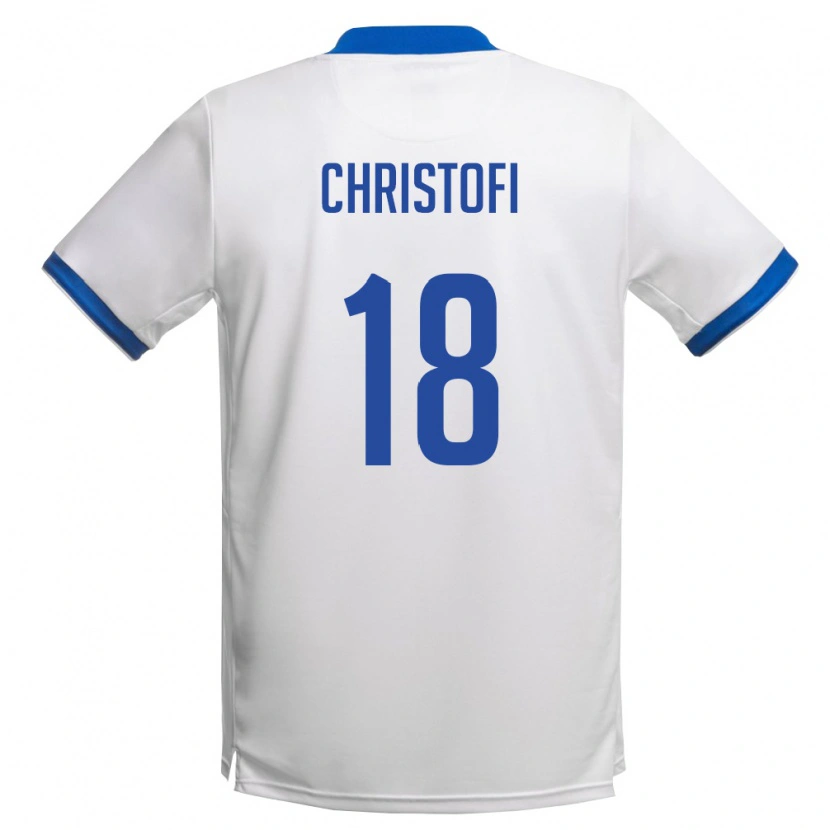 Danxen Men Cyprus Sokratis Christofi #18 White Royal Blue Away Jersey 26-28 T-Shirt