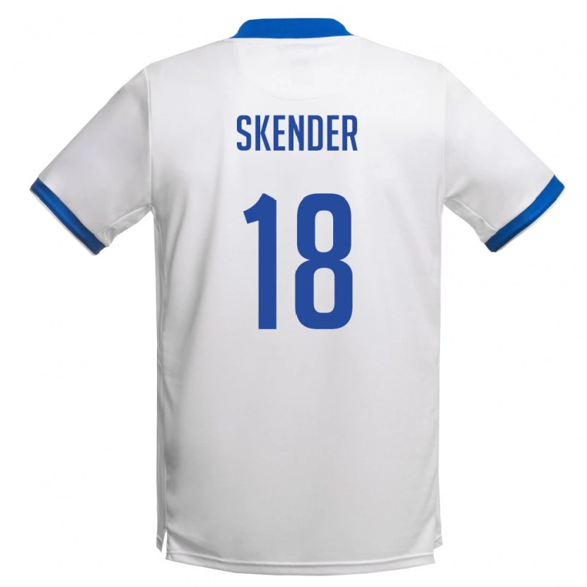 Danxen Men Cyprus Alexandros Skender #18 White Royal Blue Away Jersey 26-28 T-Shirt