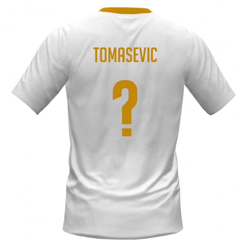 Danxen Men Montenegro Bodin Tomasevic #0 White Red Yellow Away Jersey 26-28 T-Shirt