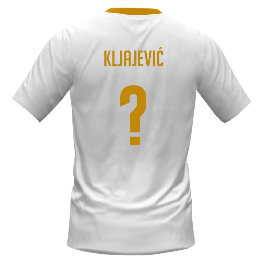Danxen Men Montenegro Nemanja Kljajević #0 White Red Yellow Away Jersey 26-28 T-Shirt
