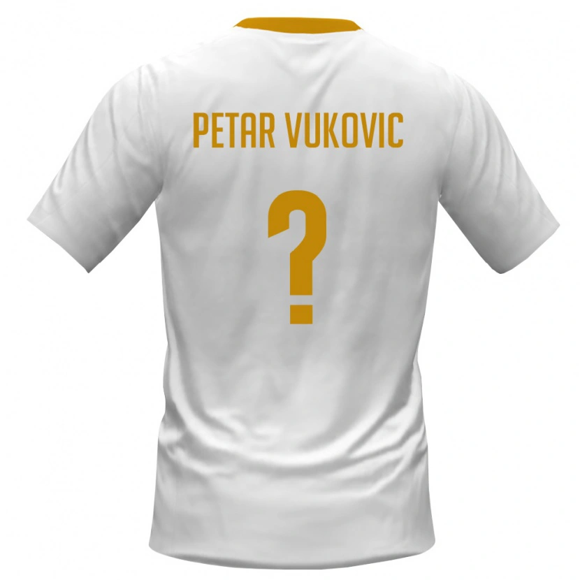 Danxen Men Montenegro Petar Vukovic #0 White Red Yellow Away Jersey 26-28 T-Shirt