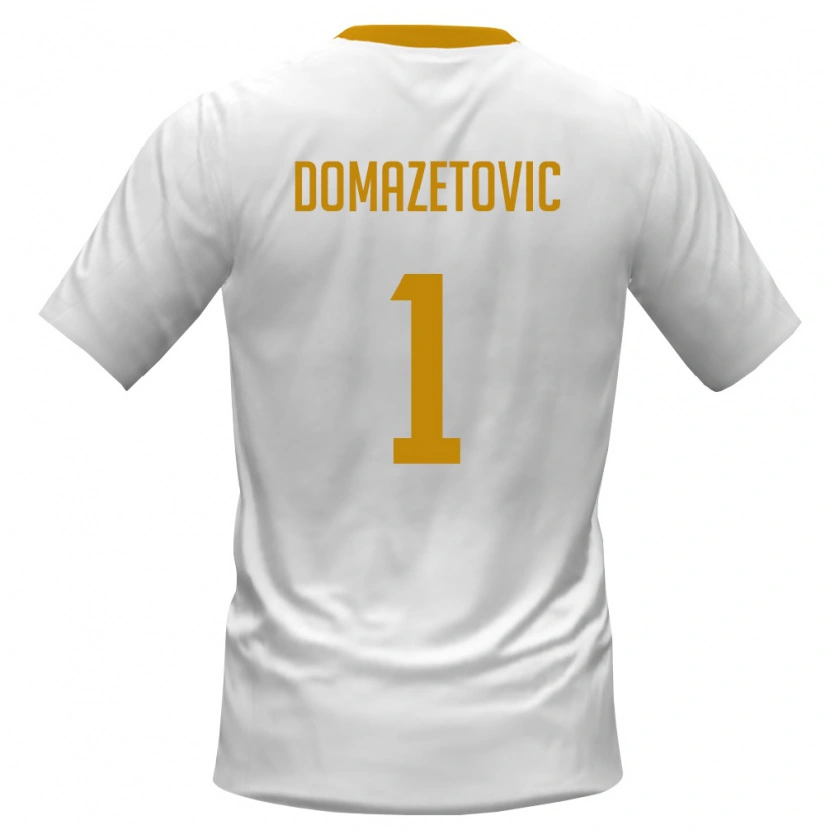 Danxen Men Montenegro Filip Domazetovic #1 White Red Yellow Away Jersey 26-28 T-Shirt