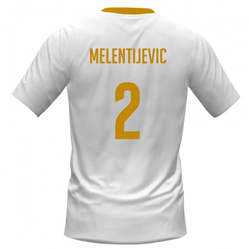 Danxen Men Montenegro Stefan Melentijevic #2 White Red Yellow Away Jersey 26-28 T-Shirt