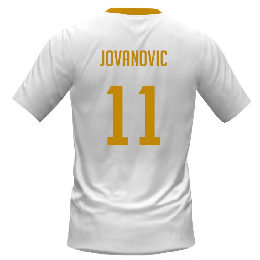 Danxen Men Montenegro Matija Jovanovic #11 White Red Yellow Away Jersey 26-28 T-Shirt