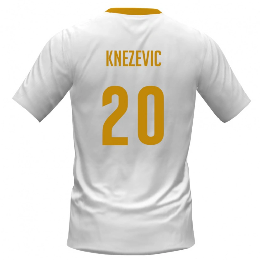 Danxen Men Montenegro Lazar Knezevic #20 White Red Yellow Away Jersey 26-28 T-Shirt
