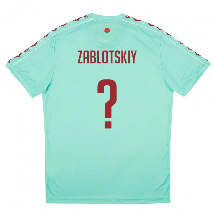 Danxen Men Belarus Artur Zablotskiy #0 Light Green Burgundy Away Jersey 26-28 T-Shirt