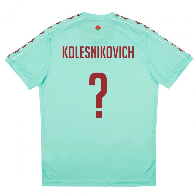 Danxen Men Belarus Nikita Kolesnikovich #0 Light Green Burgundy Away Jersey 26-28 T-Shirt