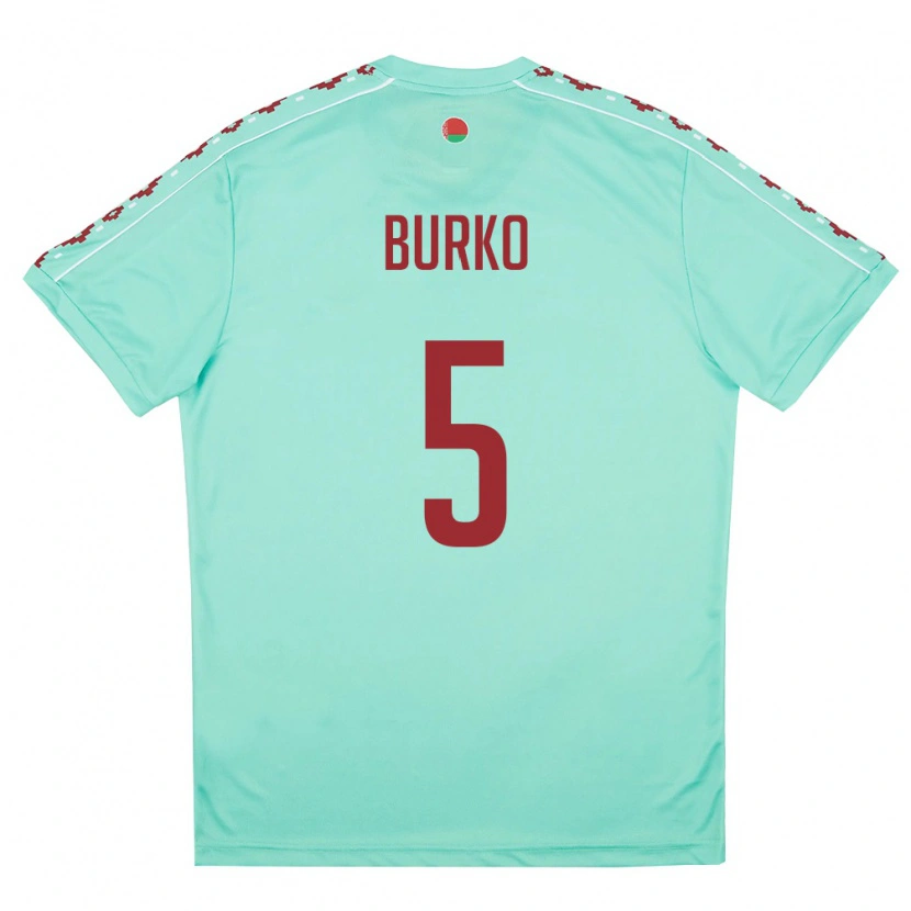 Danxen Men Belarus Maksim Burko #5 Light Green Burgundy Away Jersey 26-28 T-Shirt