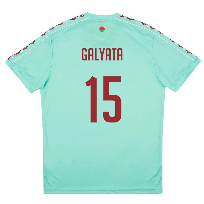 Danxen Men Belarus Daniil Galyata #15 Light Green Burgundy Away Jersey 26-28 T-Shirt