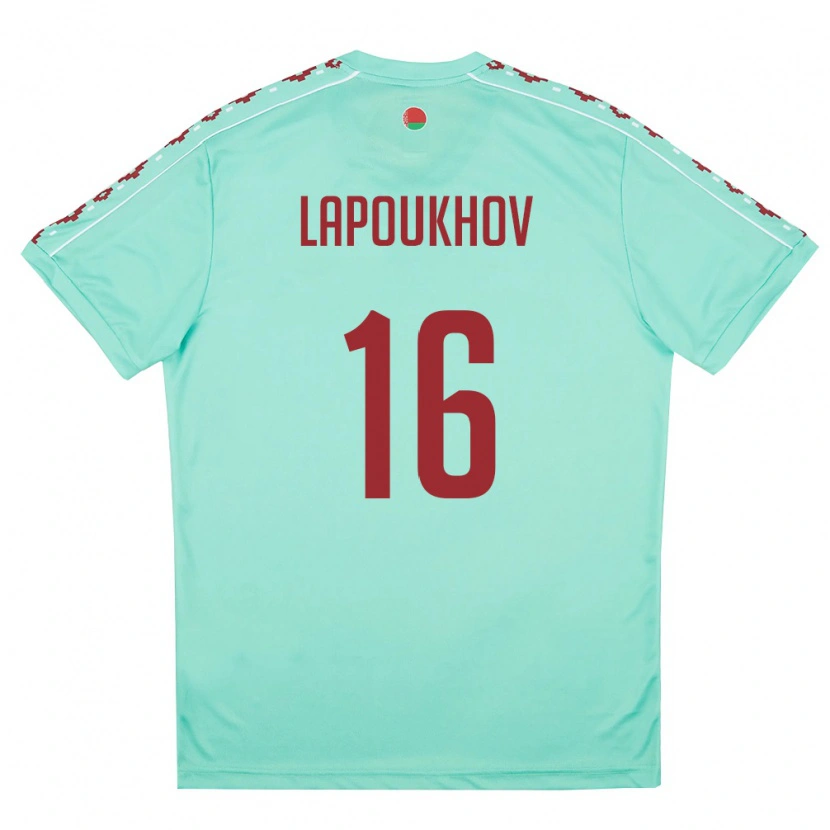 Danxen Men Belarus Fedor Lapoukhov #16 Light Green Burgundy Away Jersey 26-28 T-Shirt