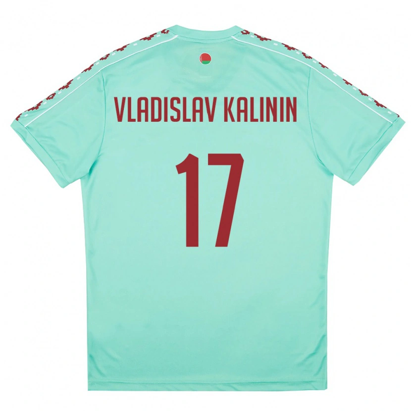 Danxen Men Belarus Vladislav Kalinin #17 Light Green Burgundy Away Jersey 26-28 T-Shirt