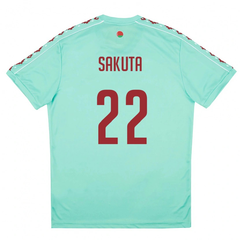 Danxen Men Belarus Maksim Sakuta #22 Light Green Burgundy Away Jersey 26-28 T-Shirt