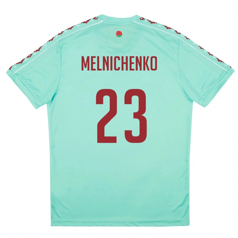 Danxen Men Belarus Trofim Melnichenko #23 Light Green Burgundy Away Jersey 26-28 T-Shirt