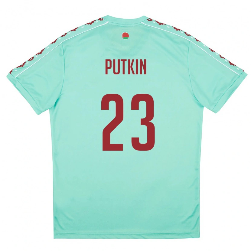 Danxen Men Belarus Ilya Putkin #23 Light Green Burgundy Away Jersey 26-28 T-Shirt