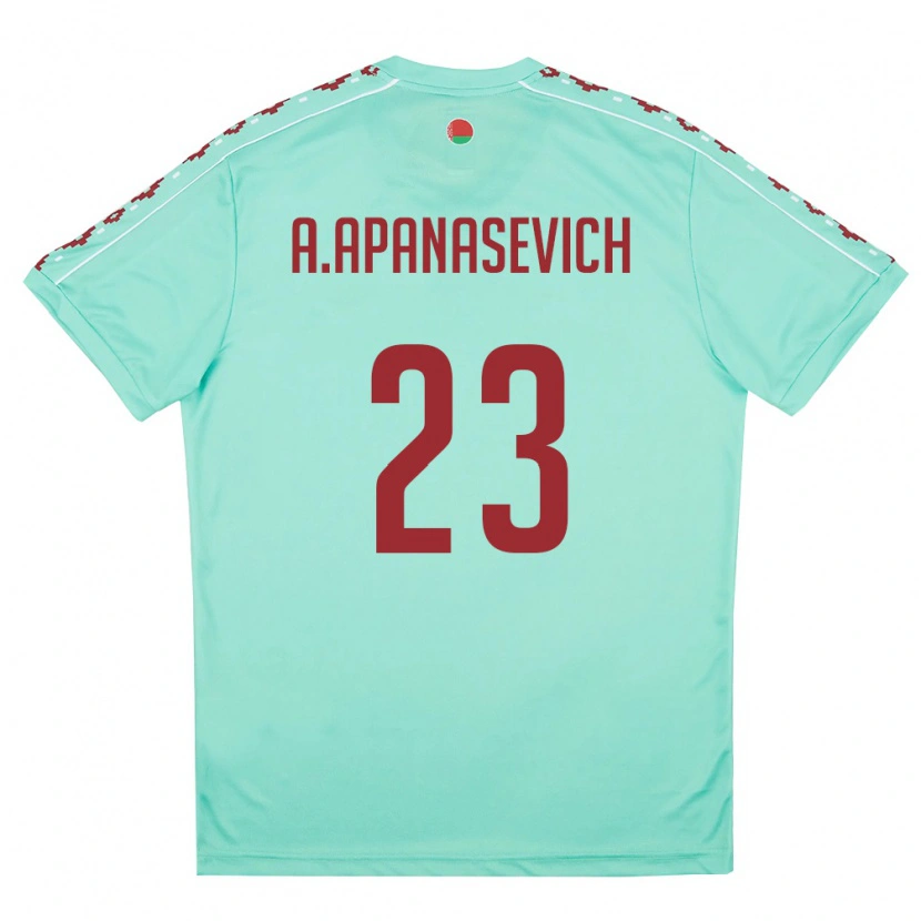 Danxen Men Belarus Aleksey Apanasevich #23 Light Green Burgundy Away Jersey 26-28 T-Shirt