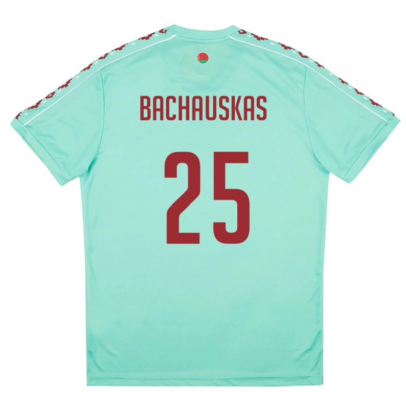 Danxen Men Belarus Ivan Bachauskas #25 Light Green Burgundy Away Jersey 26-28 T-Shirt