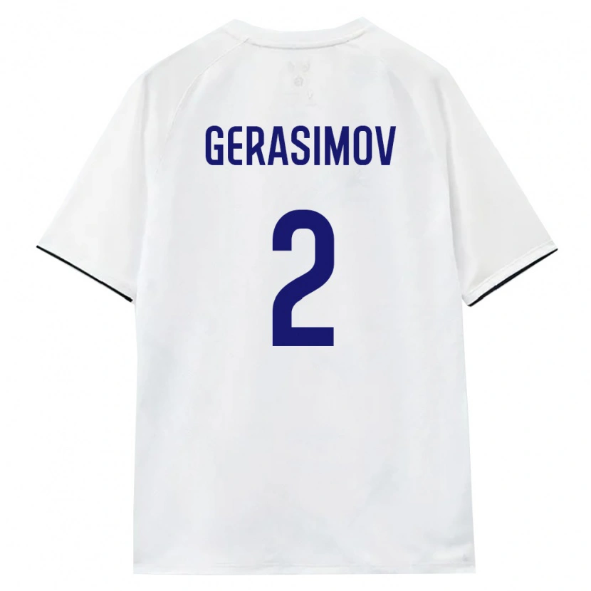 Danxen Men Russia Semen Gerasimov #2 White Brown Black Away Jersey 26-28 T-Shirt