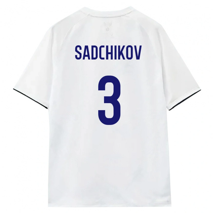 Danxen Men Russia Stepan Sadchikov #3 White Brown Black Away Jersey 26-28 T-Shirt