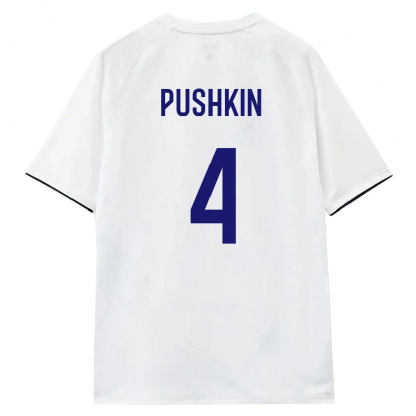 Danxen Men Russia Zakhar Pushkin #4 White Brown Black Away Jersey 26-28 T-Shirt