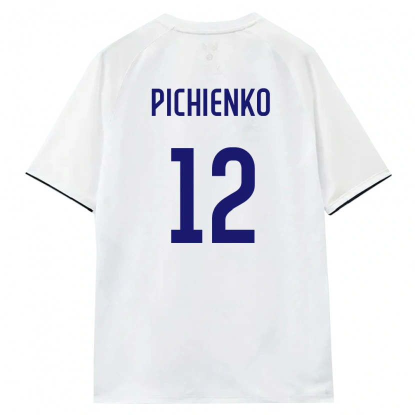 Danxen Men Russia Ruslan Pichienko #12 White Brown Black Away Jersey 26-28 T-Shirt