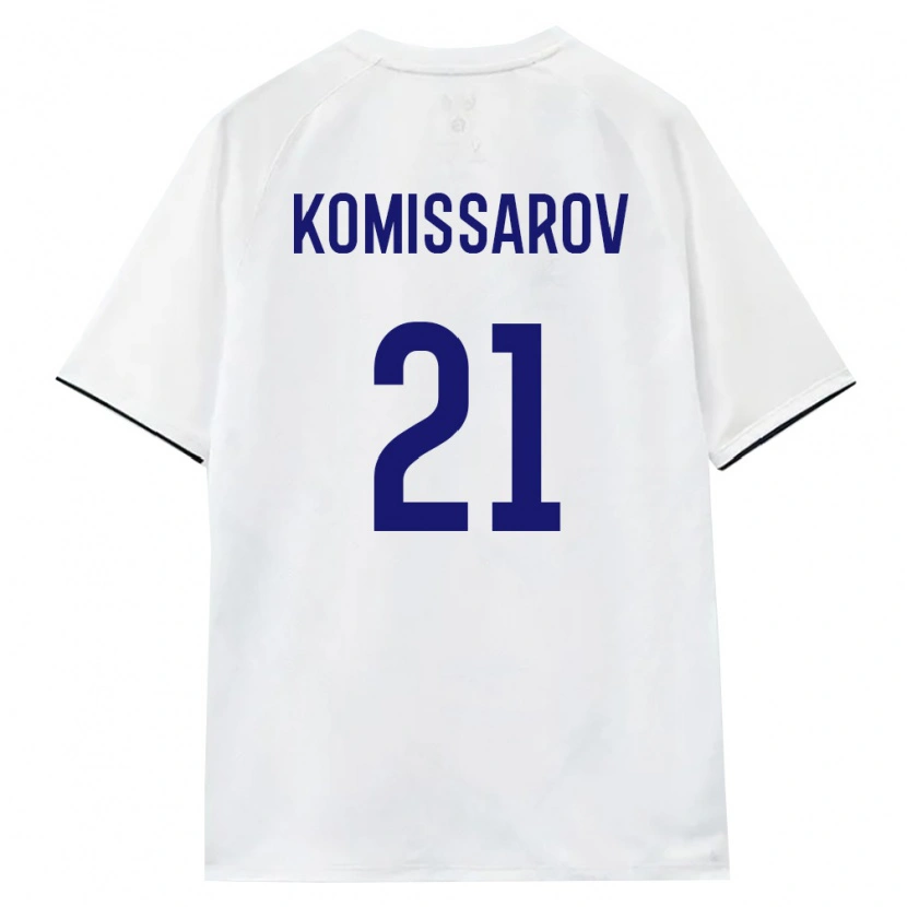 Danxen Men Russia Timofey Komissarov #21 White Brown Black Away Jersey 26-28 T-Shirt