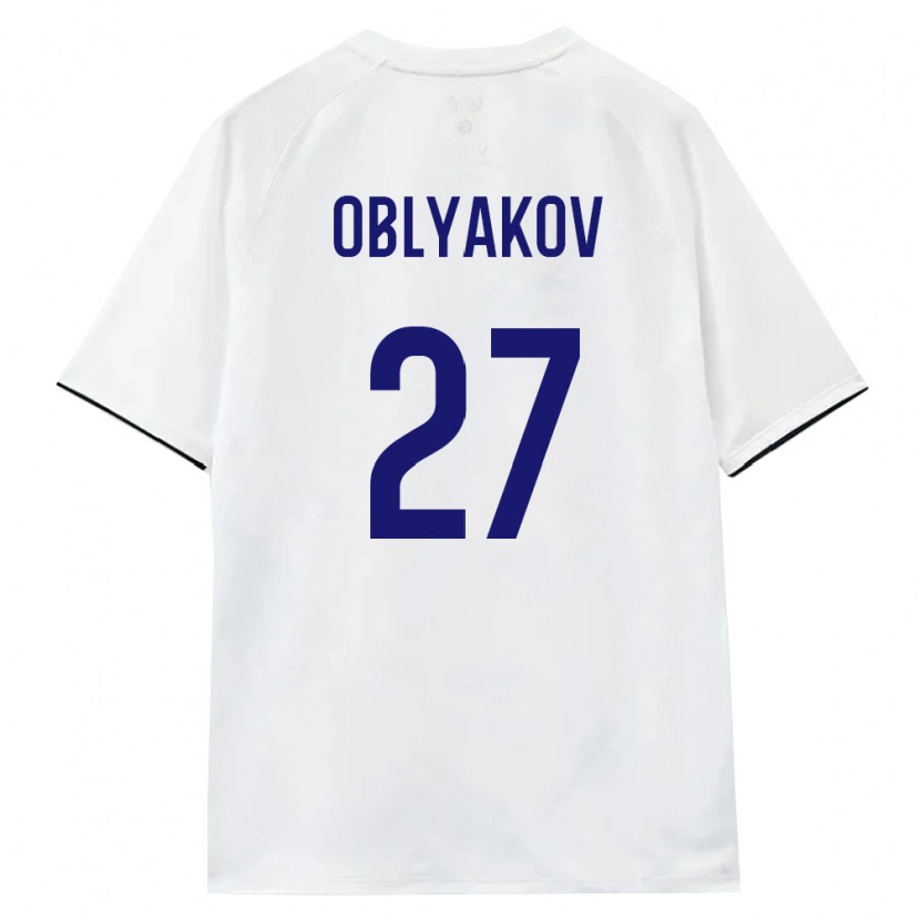 Danxen Men Russia Ivan Oblyakov #27 White Brown Black Away Jersey 26-28 T-Shirt