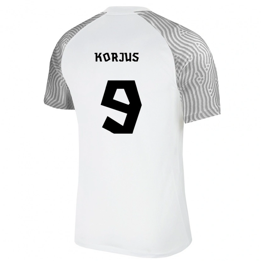 Danxen Men Estonia Uku Korjus #9 White Gray Away Jersey 26-28 T-Shirt