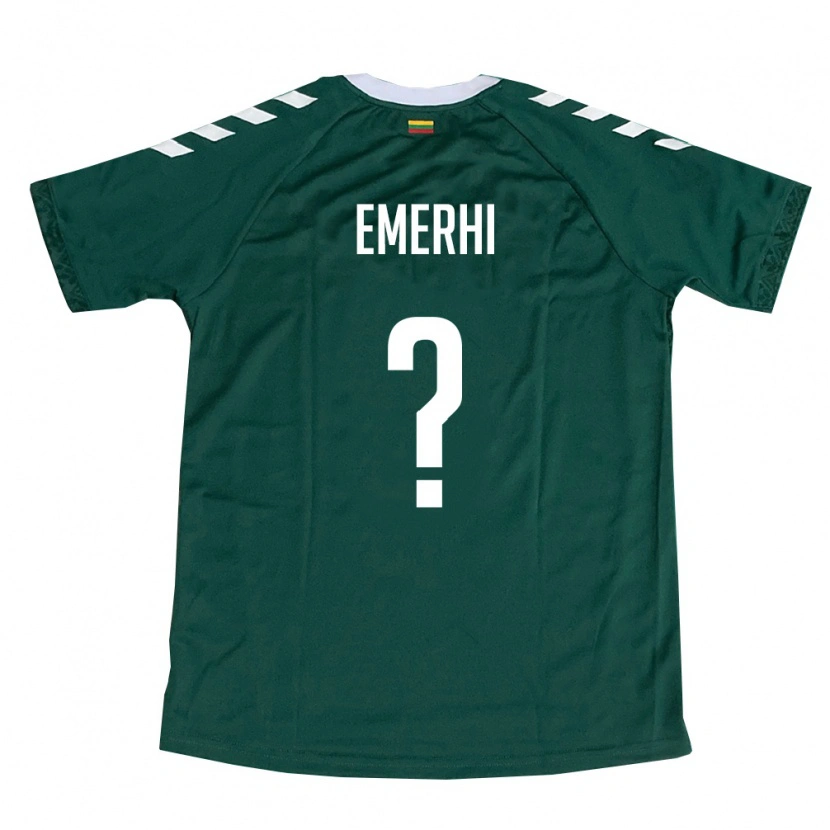 Danxen Men Lithuania Grant Emerhi #0 Dark Green White Away Jersey 26-28 T-Shirt