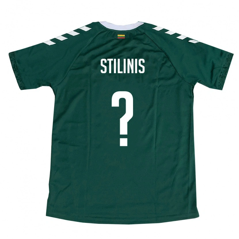 Danxen Men Lithuania Lukas Stilinis #0 Dark Green White Away Jersey 26-28 T-Shirt