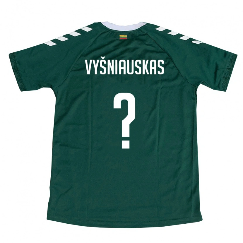 Danxen Men Lithuania Džiugas Vyšniauskas #0 Dark Green White Away Jersey 26-28 T-Shirt