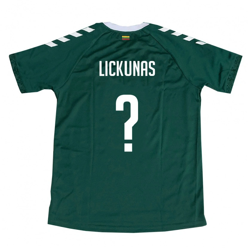 Danxen Men Lithuania Adrian Lickunas #0 Dark Green White Away Jersey 26-28 T-Shirt