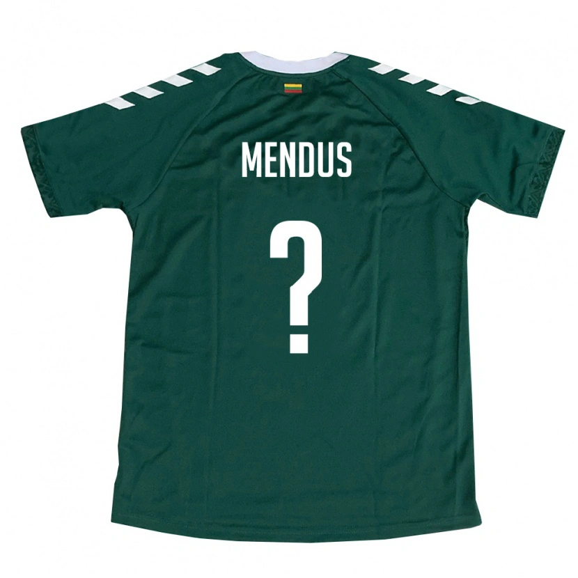 Danxen Men Lithuania Nikita Mendus #0 Dark Green White Away Jersey 26-28 T-Shirt