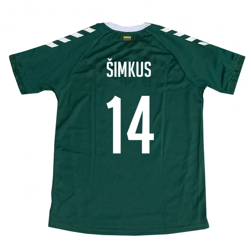 Danxen Men Lithuania Domantas Šimkus #14 Dark Green White Away Jersey 26-28 T-Shirt