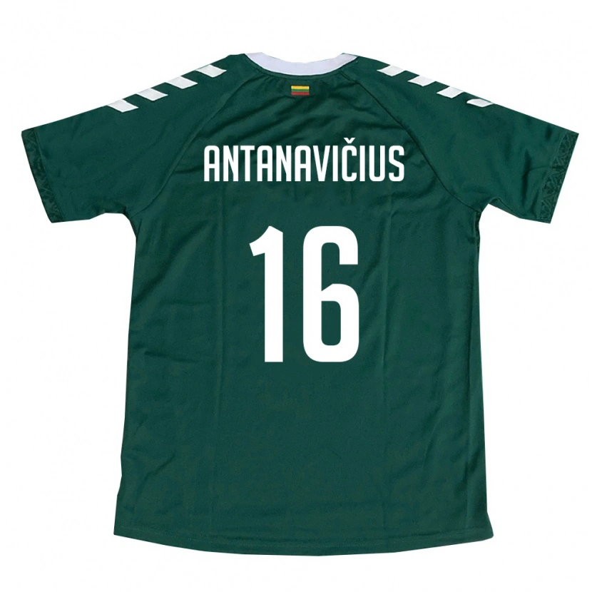 Danxen Men Lithuania Domantas Antanavičius #16 Dark Green White Away Jersey 26-28 T-Shirt