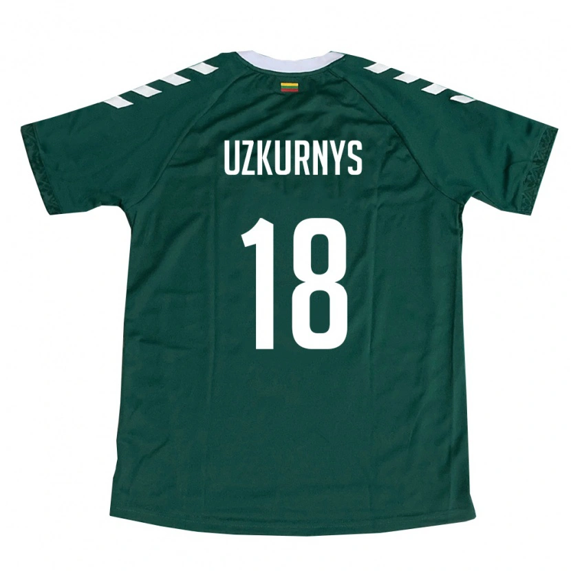 Danxen Men Lithuania Adomas Užkurnys #18 Dark Green White Away Jersey 26-28 T-Shirt