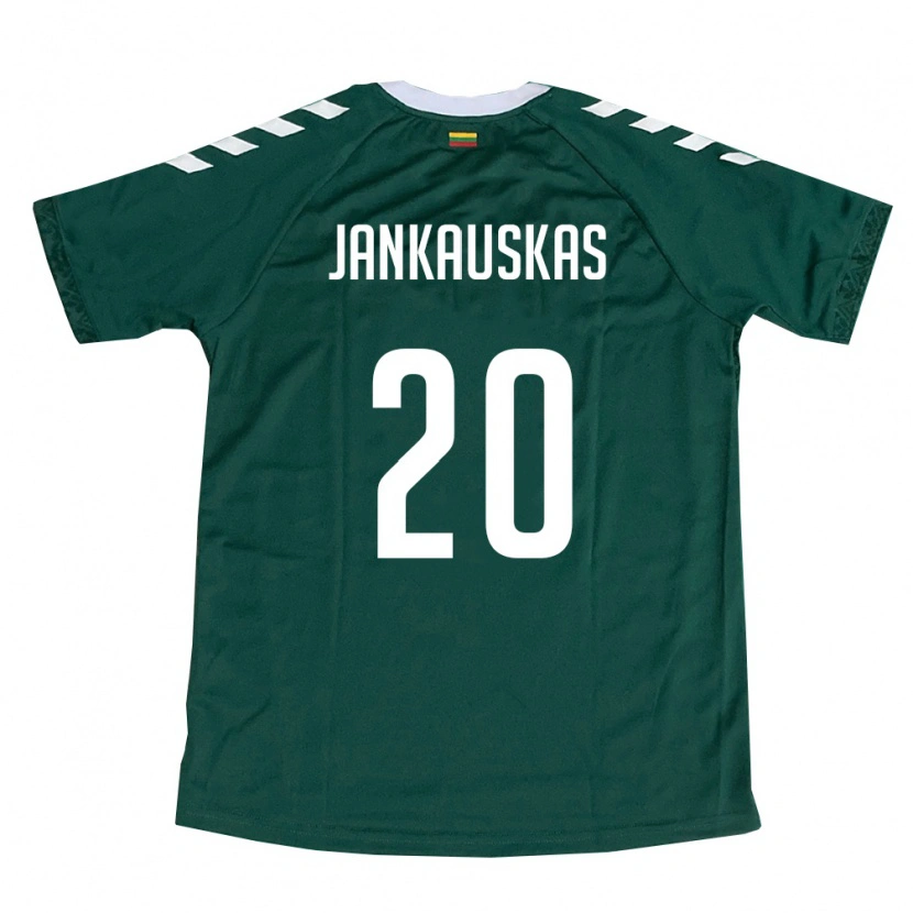 Danxen Men Lithuania Eligijus Jankauskas #20 Dark Green White Away Jersey 26-28 T-Shirt